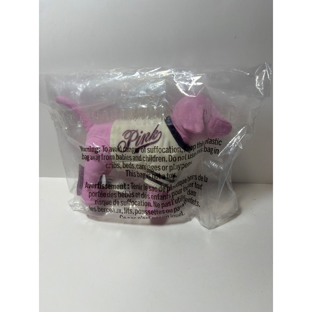 Victoria's Secret PINK Plush Dog Mascot Pink Varsity Jersey NIP Y2K Collectible